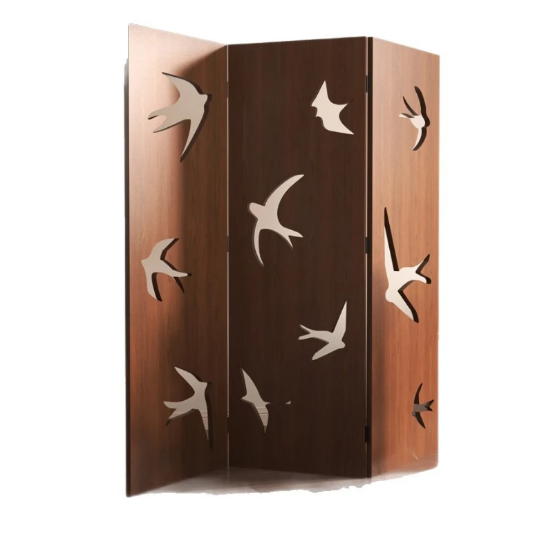 Retro swallow folding screen living room home French entry partition art