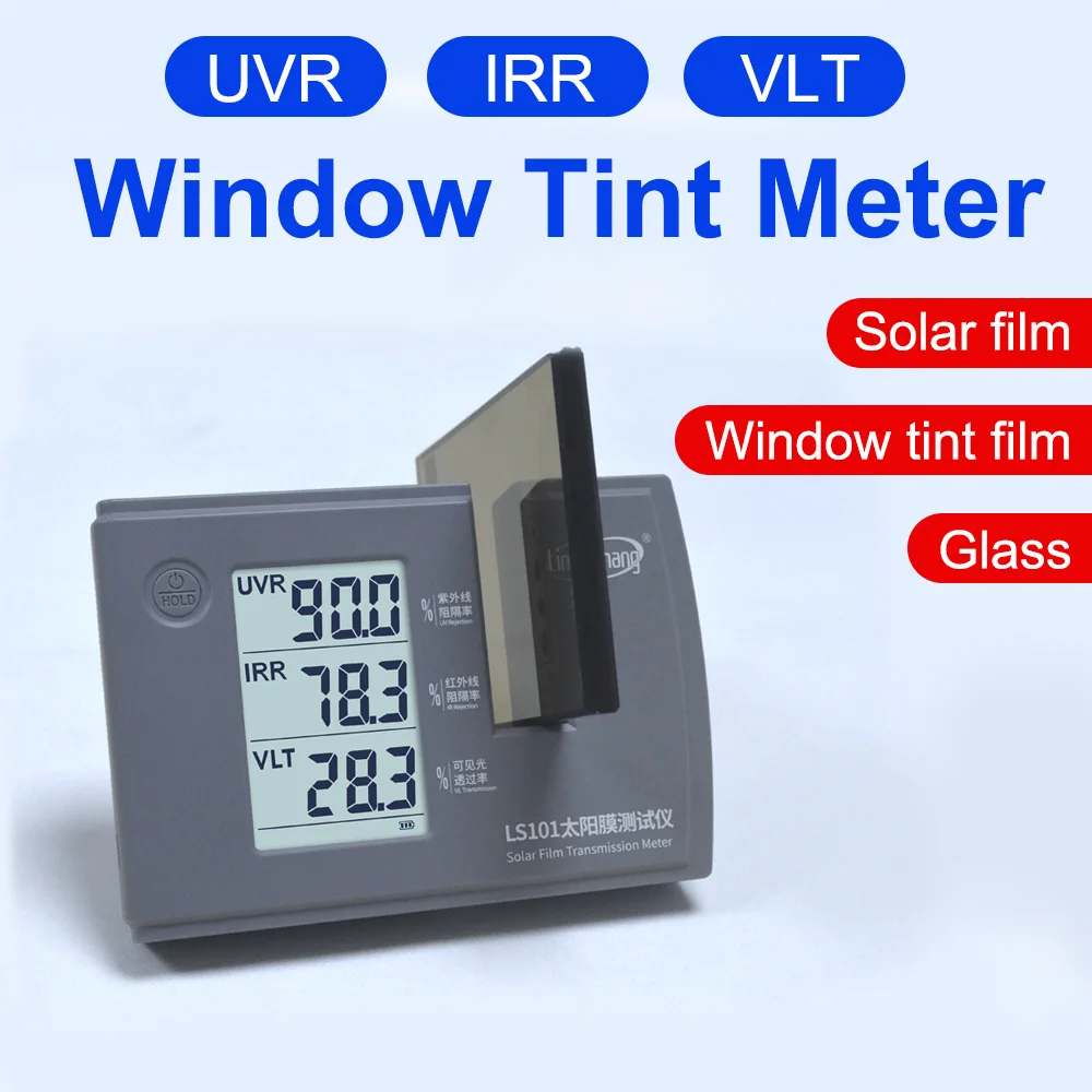 LS101 Solar Film Transmission Meter 365nm UV Wavelength 380-760nm Visible Light 940nm IR Wavelength test Window Tint,  Glass