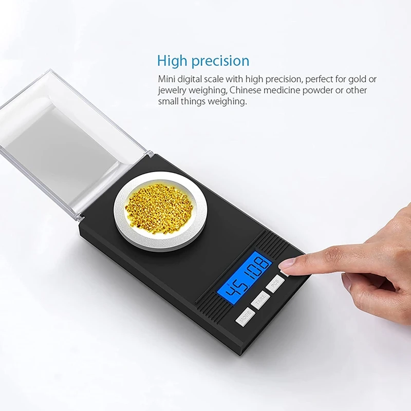 Escala De Laboratório Com Display LCD, Escala De Precisão Miligrama, Escala De Bolso MG, Escala Carta, 50G, 0,001G