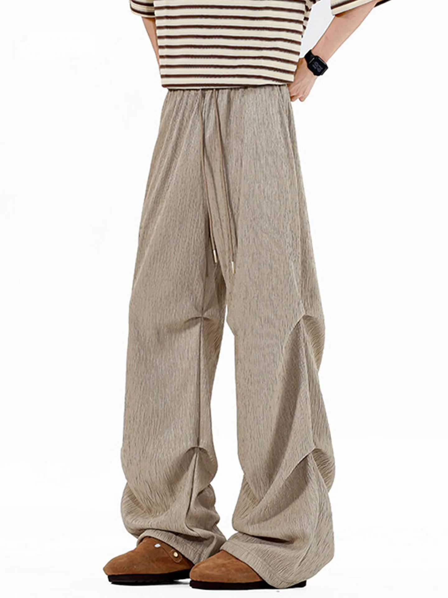 

Men's Ice Silk Qui Dry Straight Leg Casual Pants Summer Breathable Worn for Outdoor Work And Leisure Activities