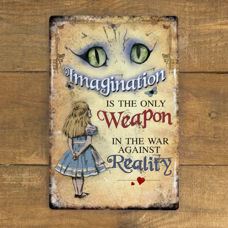 Alice in Wonderland Chesapeake Vintage Metal Wall Sign - 8X12 Inch A4 Aluminum Sign for Indoor and Outdoor Decoration