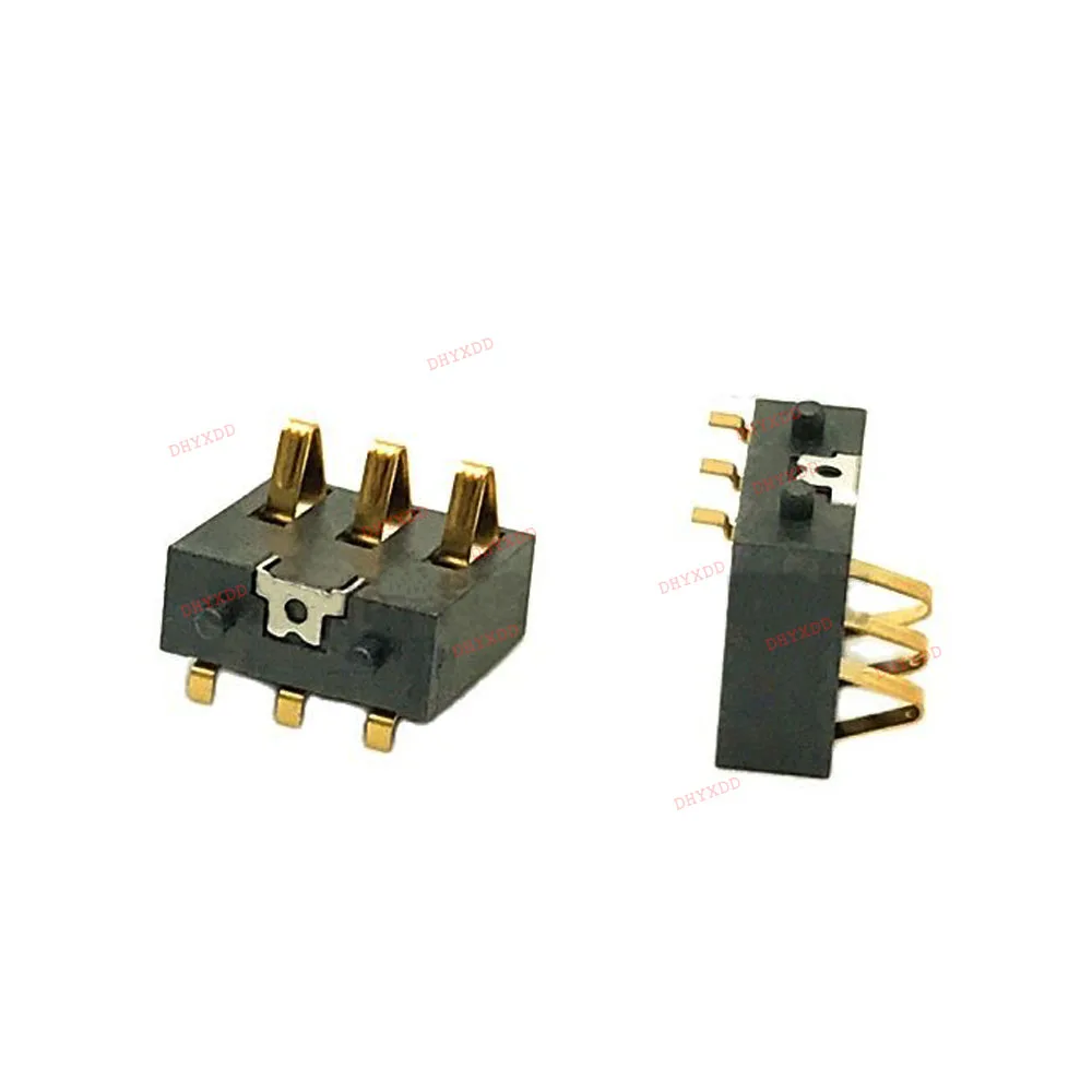 10PCS 3P Spring Compression Contact 3.0 MM Pitch 3 Pin Male Surface Mount PCB Modular Battery Connector Battery Straight