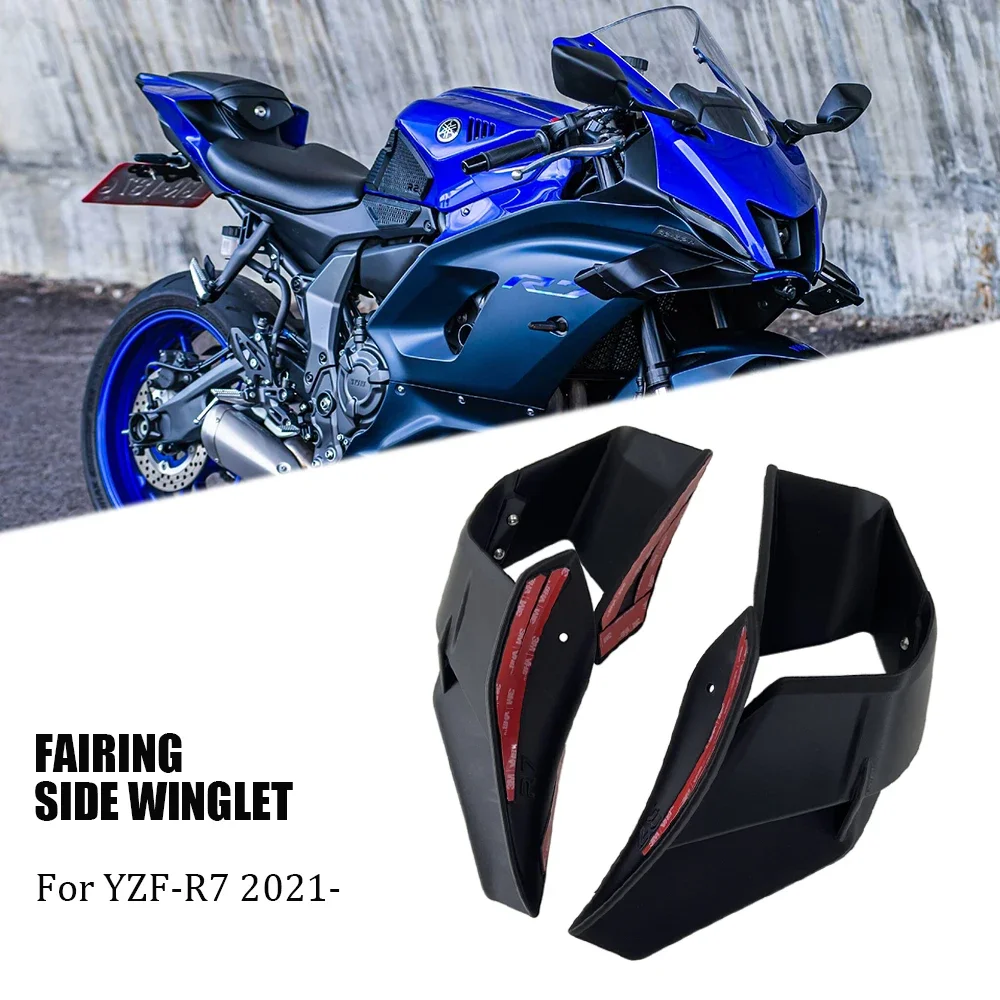 

Мотоцикл для Yamaha YZFR7 YZF R7 2021-2022 мотомодификация аэродинамические боковые фиксированные крылья крыло спойлер передний обтекатель крыло