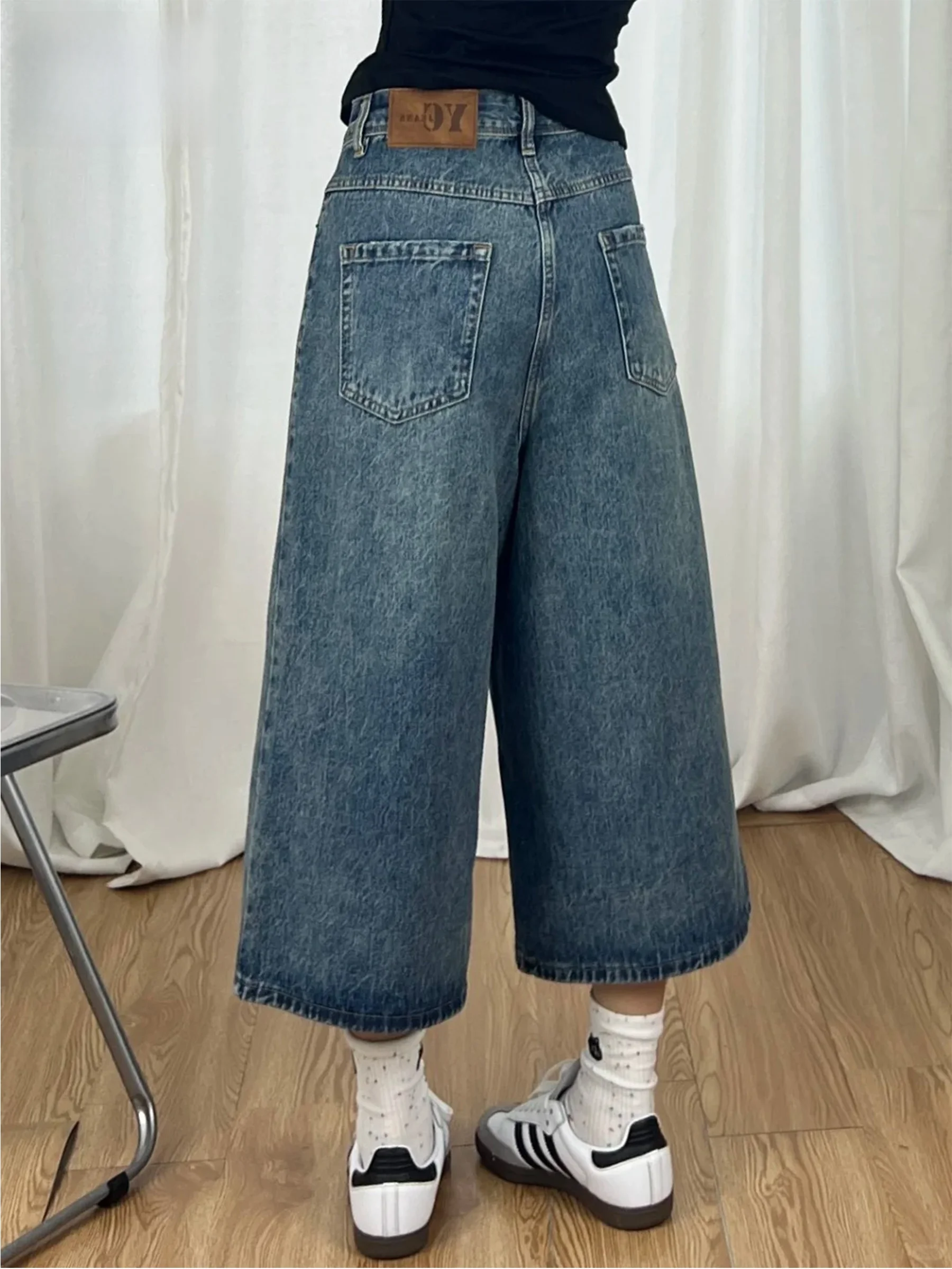 

Retro American Style Women's High Waist Straight Leg Jeans Summer Loose Slim Wide Leg Pants Casual Comfortable Denim Trousers