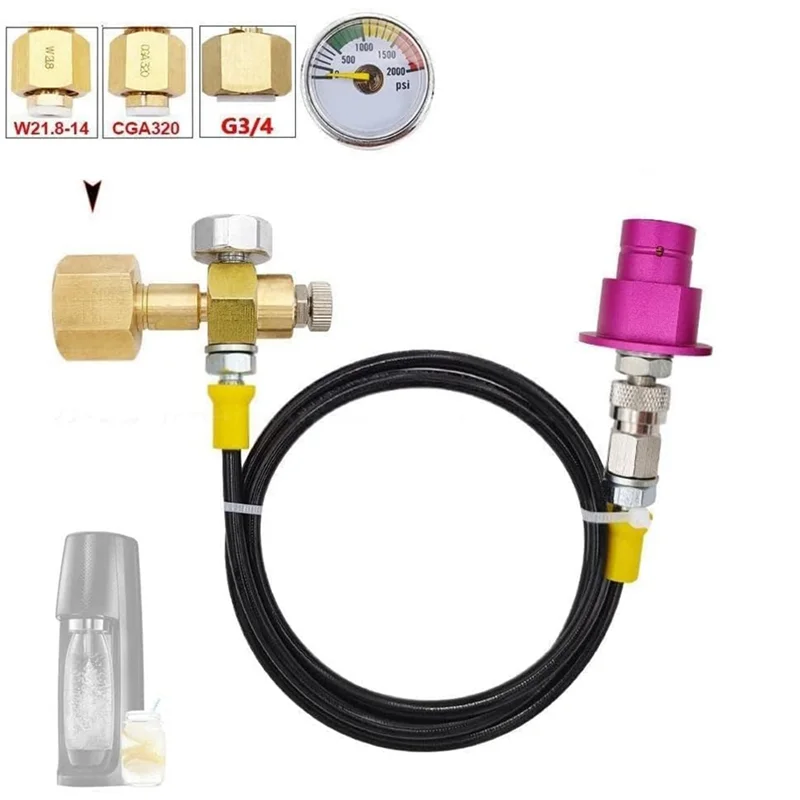 Dispensador de refrescos de ABLL-1 pieza, puerto de inflado, dispensador de burbujas, conexión rápida al adaptador de CO2 externo, conexión de desconexión rápida