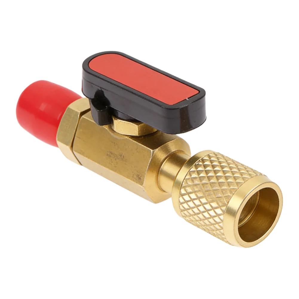 Robust HVAC Ball Valve Adapter for R134A R410A R22 1/4 Inch Manual Shut Off Valve with Easy Control for Air Conditioning