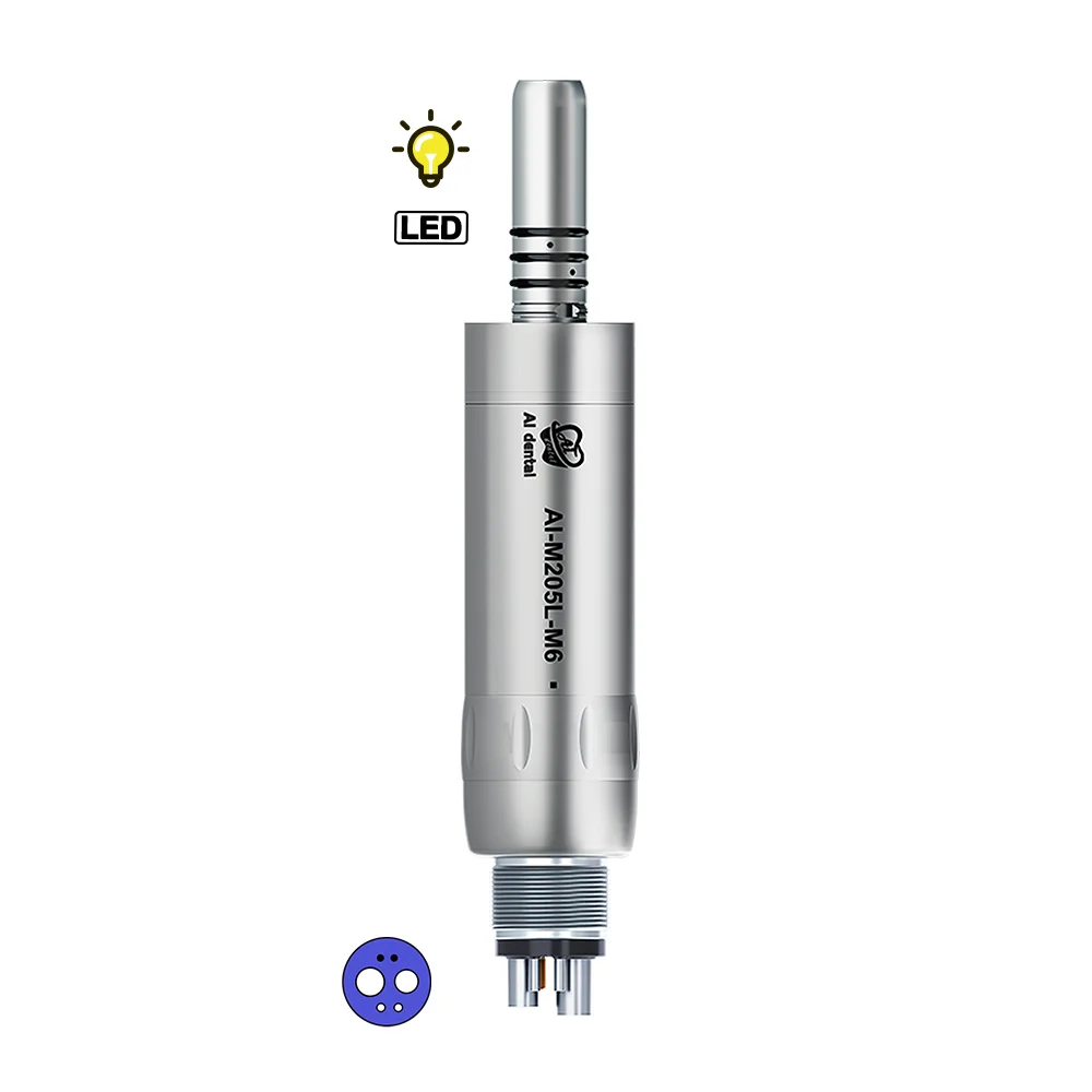 AI-M205L-M6/M205LG-M4/B2 Portable Dental Chair Stainless Steel Internal Water Spray 2/4/6 Holes E-Type Led Air Motor Unit Tools