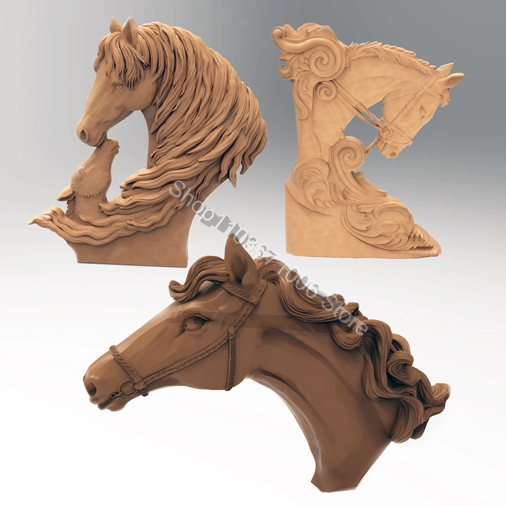 3 قطعة STL 3D نموذج الحصان لجهاز التوجيه باستخدام الحاسب الآلي أسباير Artcam طابعة ثلاثية الأبعاد حفارة طحن