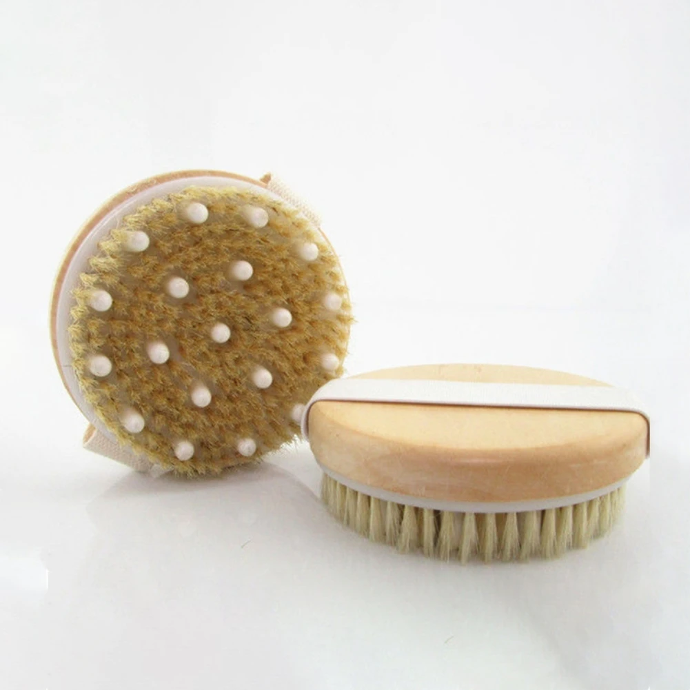 Dry Skin Body Massage Brush Natural Bristle Dead Skin Remover Anti Cellulite Exfoliates Blood Circulation Massage Tools