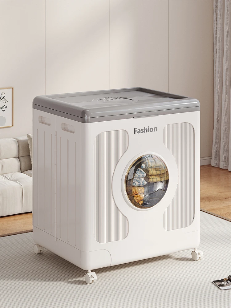 

Большой утолщенный контейнер для хранения одежды и игрушек на колесиках, штабелируемый, многофункциональный, для переезда