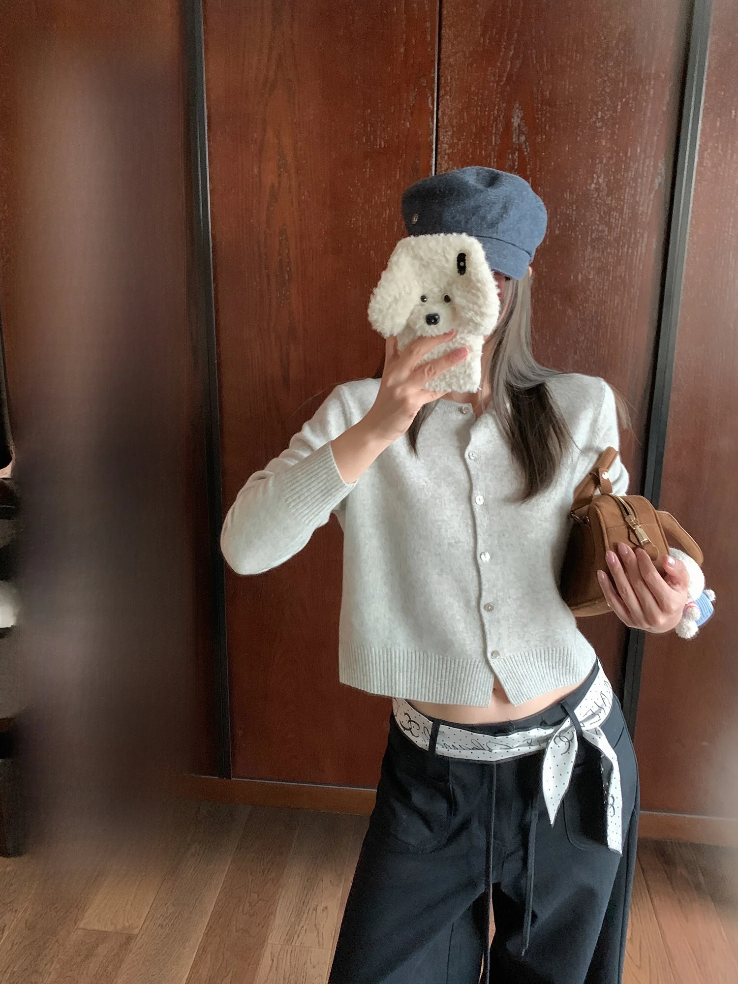 

Синий кардиган из 100% шерсти с длинными рукавами, вязаный свитер, мягкий и уютный осенний топ, женская модная кофта из тонкой пряжи на одной пуговице