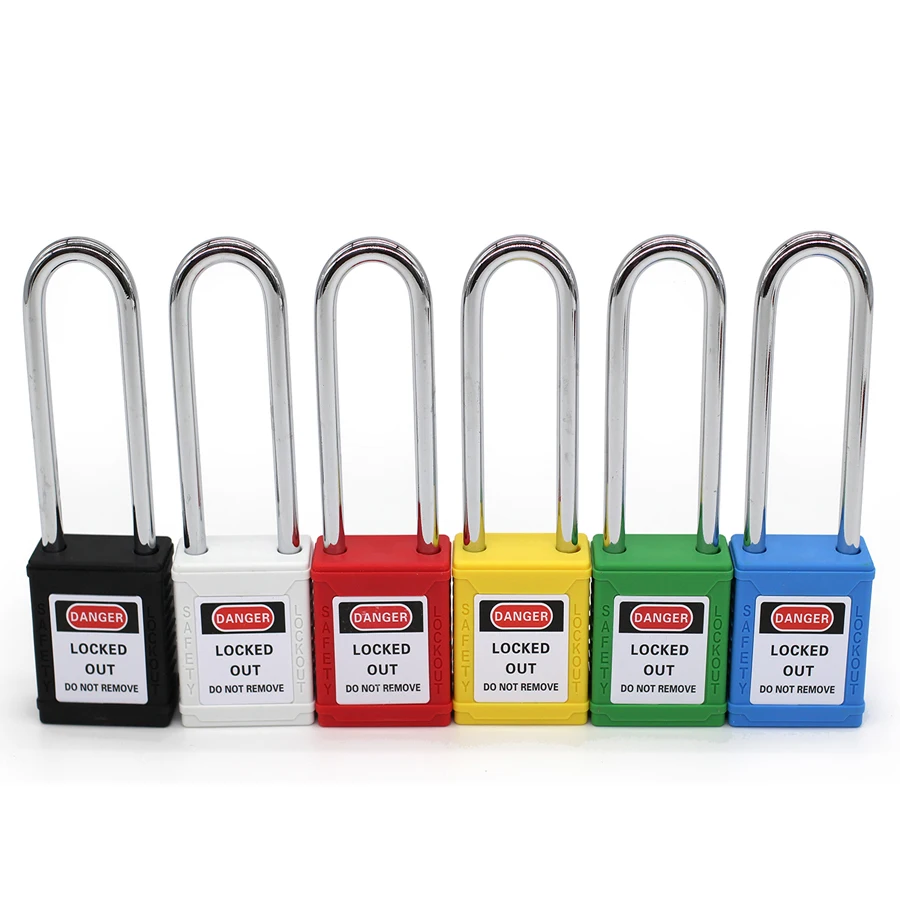 

76mm Industrial security lockout, Steel shackle, plastic lock body, different colors of security padlocks Manufacturer