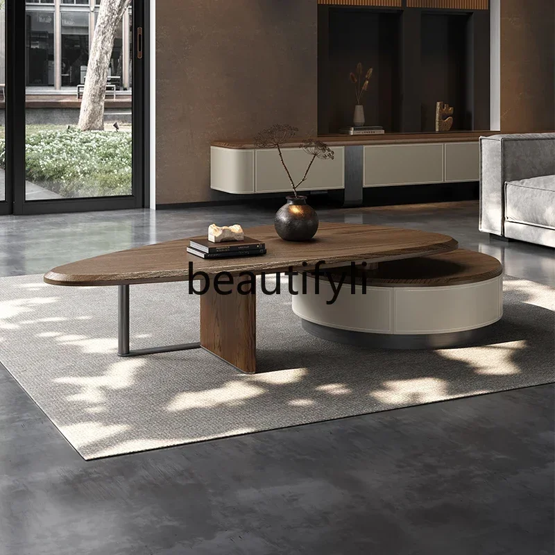 

zqqqqItalian minimalist retractable living room household coffee table small apartment 2024 new light luxury medium and ancient