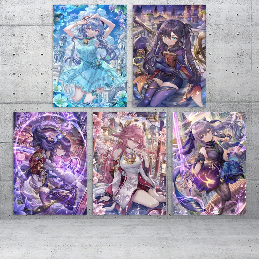 

Yae Miko Wall Artwork Home Decor Genshin Impact Canvas Print Beelzebul Painting Modern Anime Poster Living Room Modular Pictures