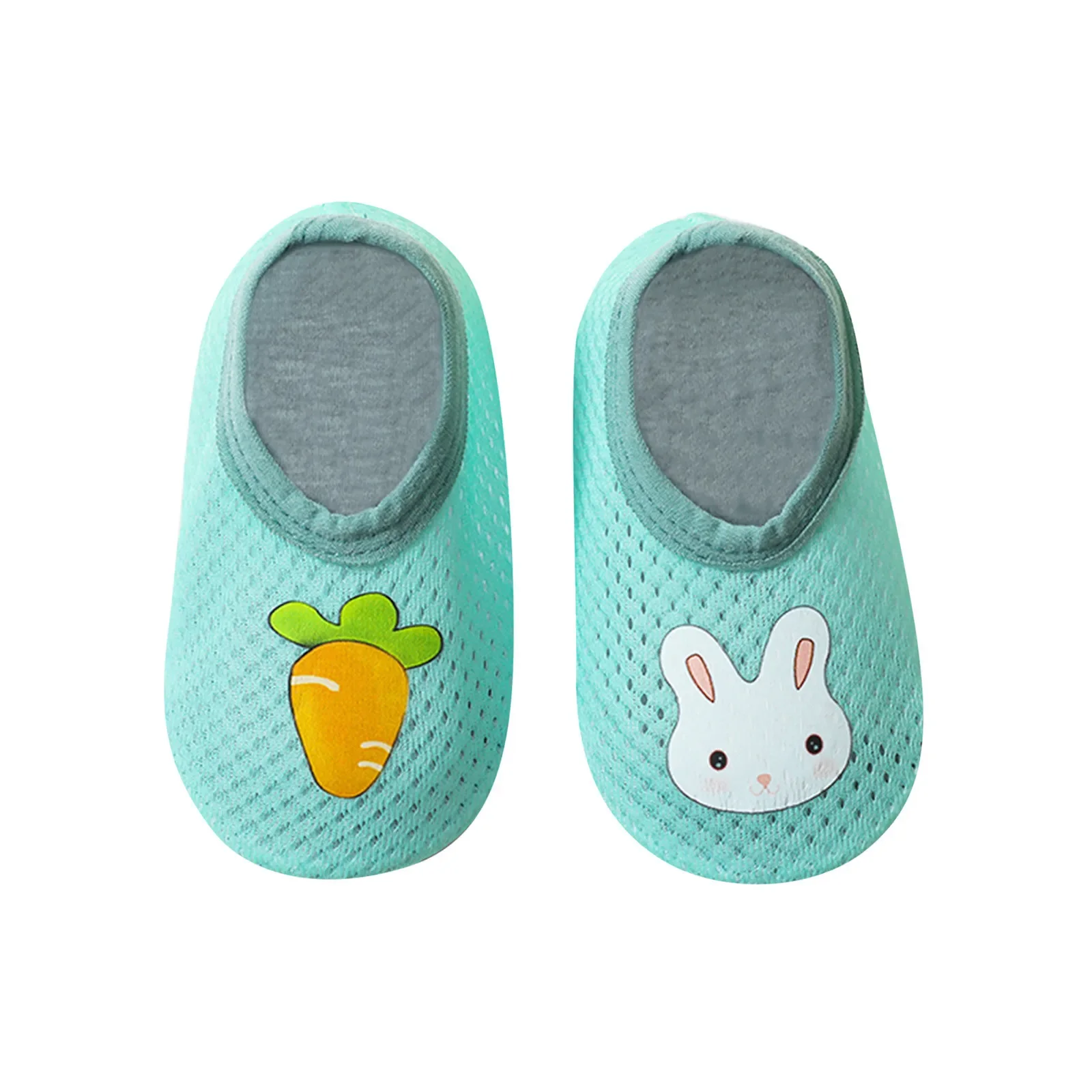 1-3Y Baby Kids Boys Girls Cartoon Animal Prints Rabbit Carrot Shoes Breathable Indoor Outdoor Socks Non-Slip Barefoot Shoes