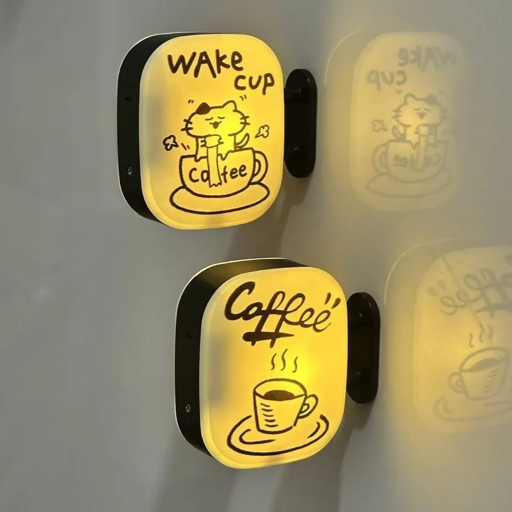 New Coffee Corner Light Box Fridge Magnet LED Magnetic Miniature Light Sign Atmosphere Light Glowing Refrigerator Decoration