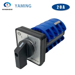 Cam Switch Control Two-Speed Motor On-Off-On 3 Position 4 Poles 20A Rotary Changeover Selector Silver Contact LW8-20-5.5S1/4