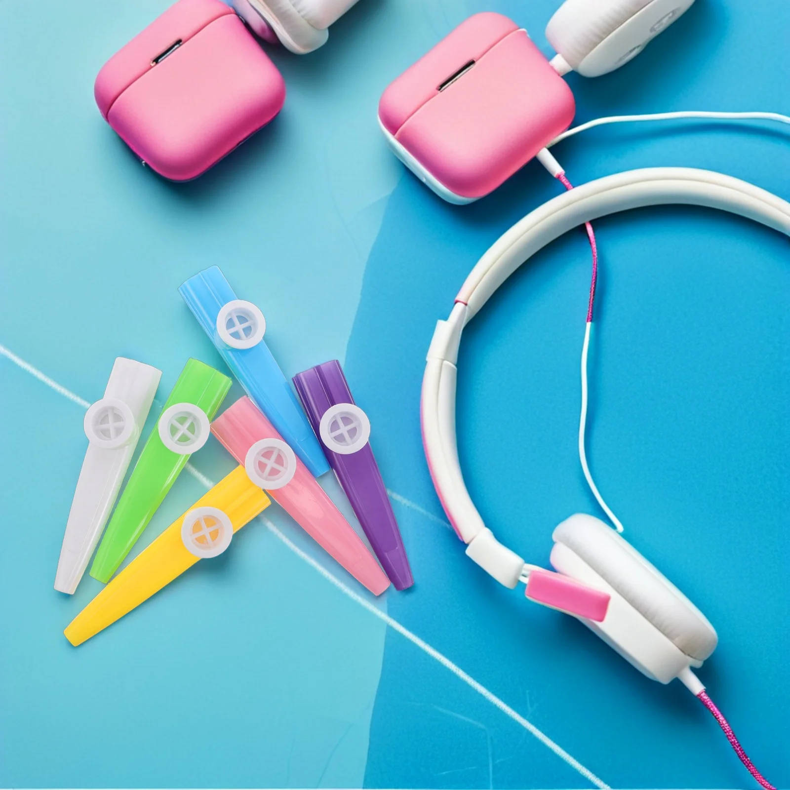 

6Pcs Kids Plastic Kazoo - Children's Musical Instrument for Toddlers Beginner Flute Preschool Learning Activity Portable Horn