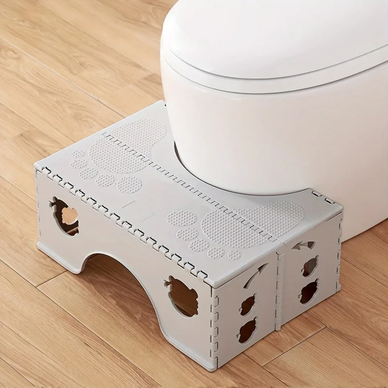 Durable Foldable Toilet Stool Thickened Non-Slip Children's Toilet Stool Space-Saving Anti Curling Leg Bathroom Foot Stool Elder image 3