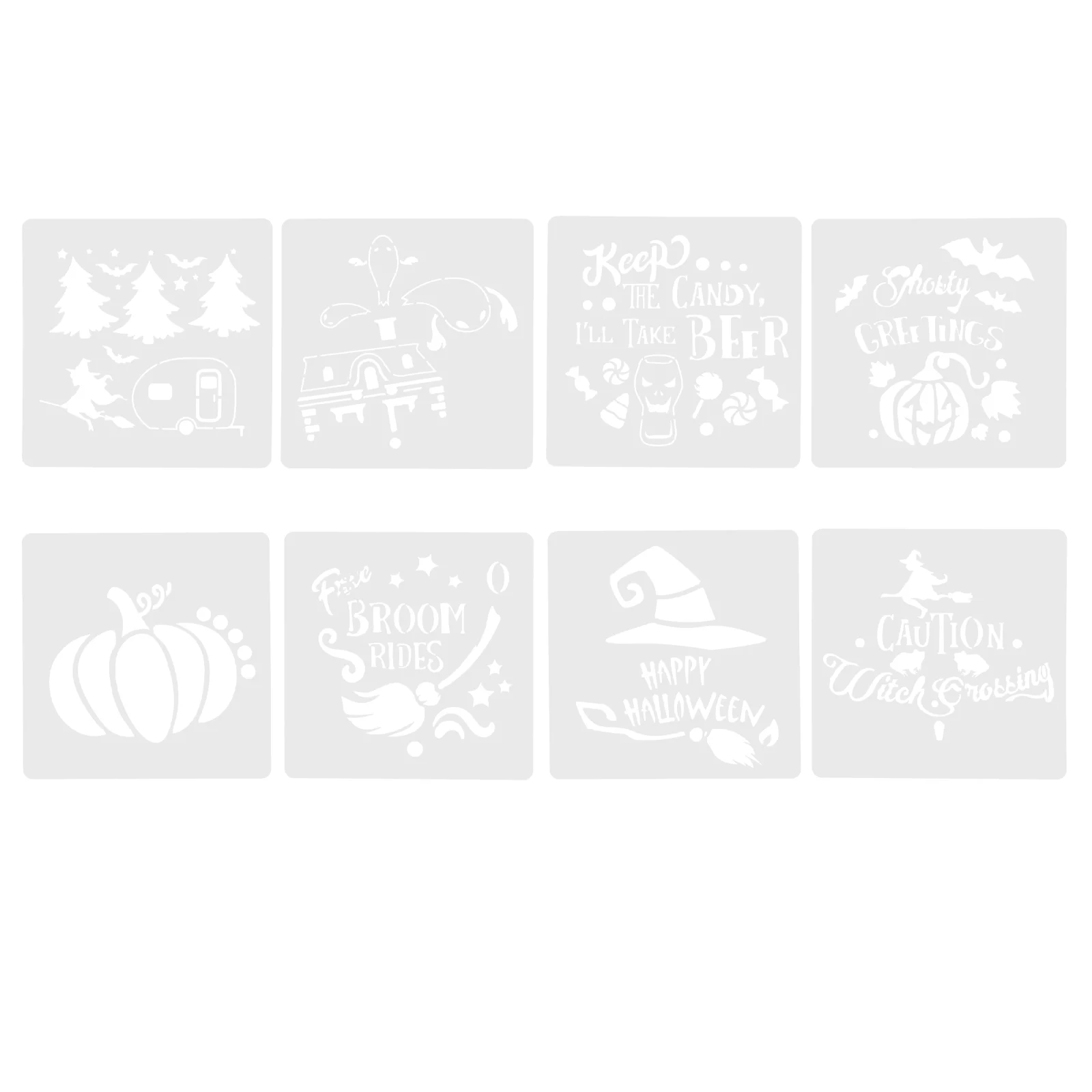 

8 Pcs Halloween Drawing Template Craft Accessory DIY Stencil Hollowed Decor Decorate Out Festival Spray The Pet Portable