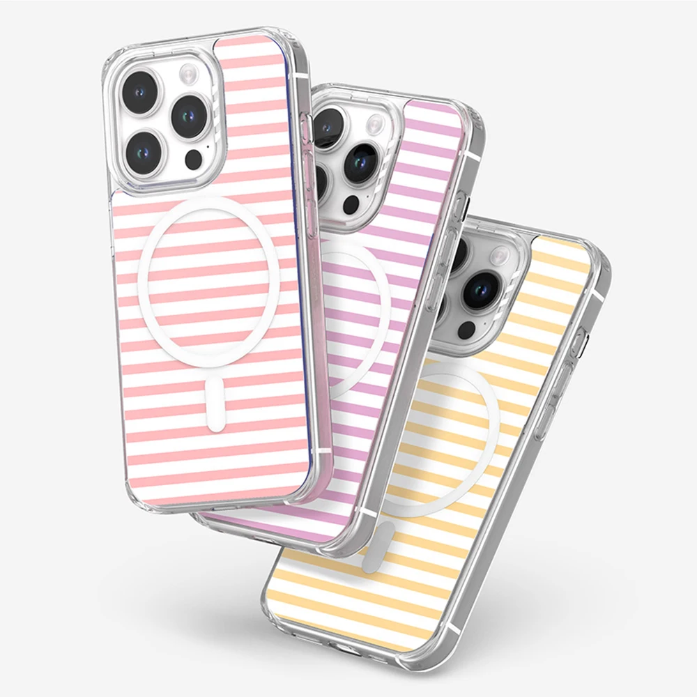 Phone Case Compatible with iPhone 16 15 14 13  PRO MAX Silicone Protective Case Stripes Pattern Scratch Resistant cover image 4