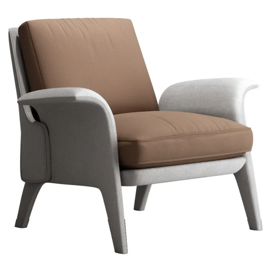 

New arrival New ArrivalItalian Minimalism Designer Furniture OEM Leather Fabric Hotel Living Room With Ottoman High Back Armchai