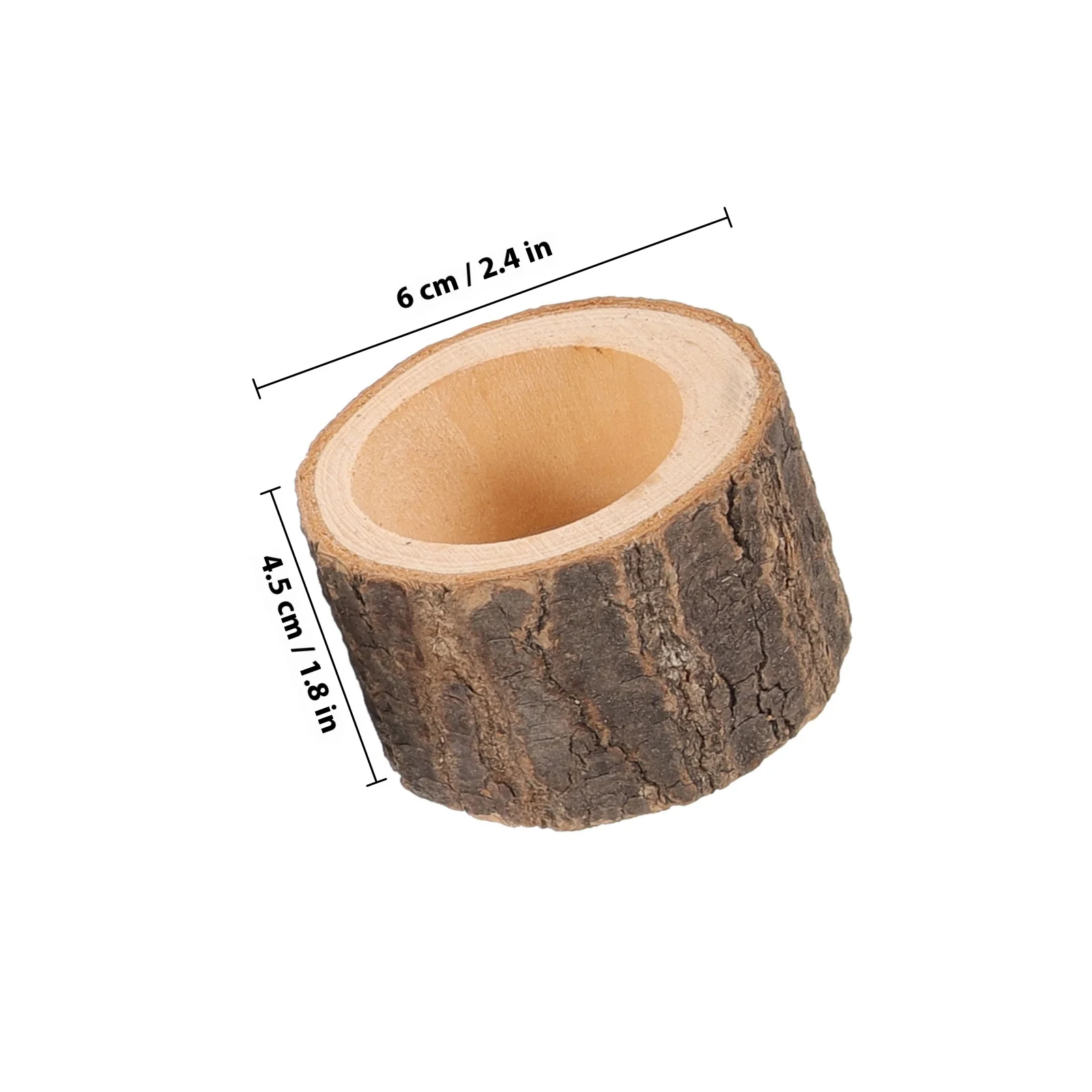 5Pcs Wooden Candleholder Creative Shape Design for Home Wedding Christmas Party Decorations (Coffee) Natural Candlestick