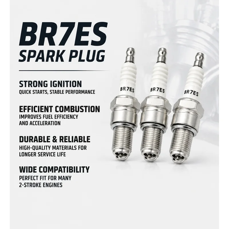 BR7ES 5122 Motorcycle Spark Plug for KTM 250 300 EXC XC-W, Husqvarna TE250 TE300, Beta RR 300 2-Stroke Dirt Bike Parts