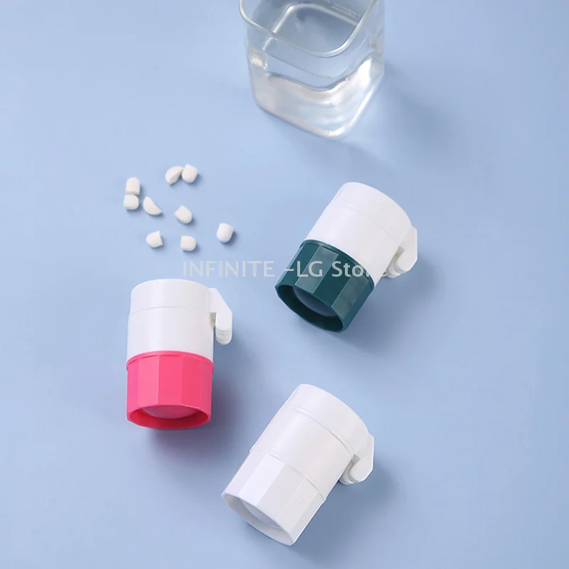 Random Color Portable Pill Case Medicine Splitter Powder Pill Cutter Medicine Box Storage Drug Container Pillbox