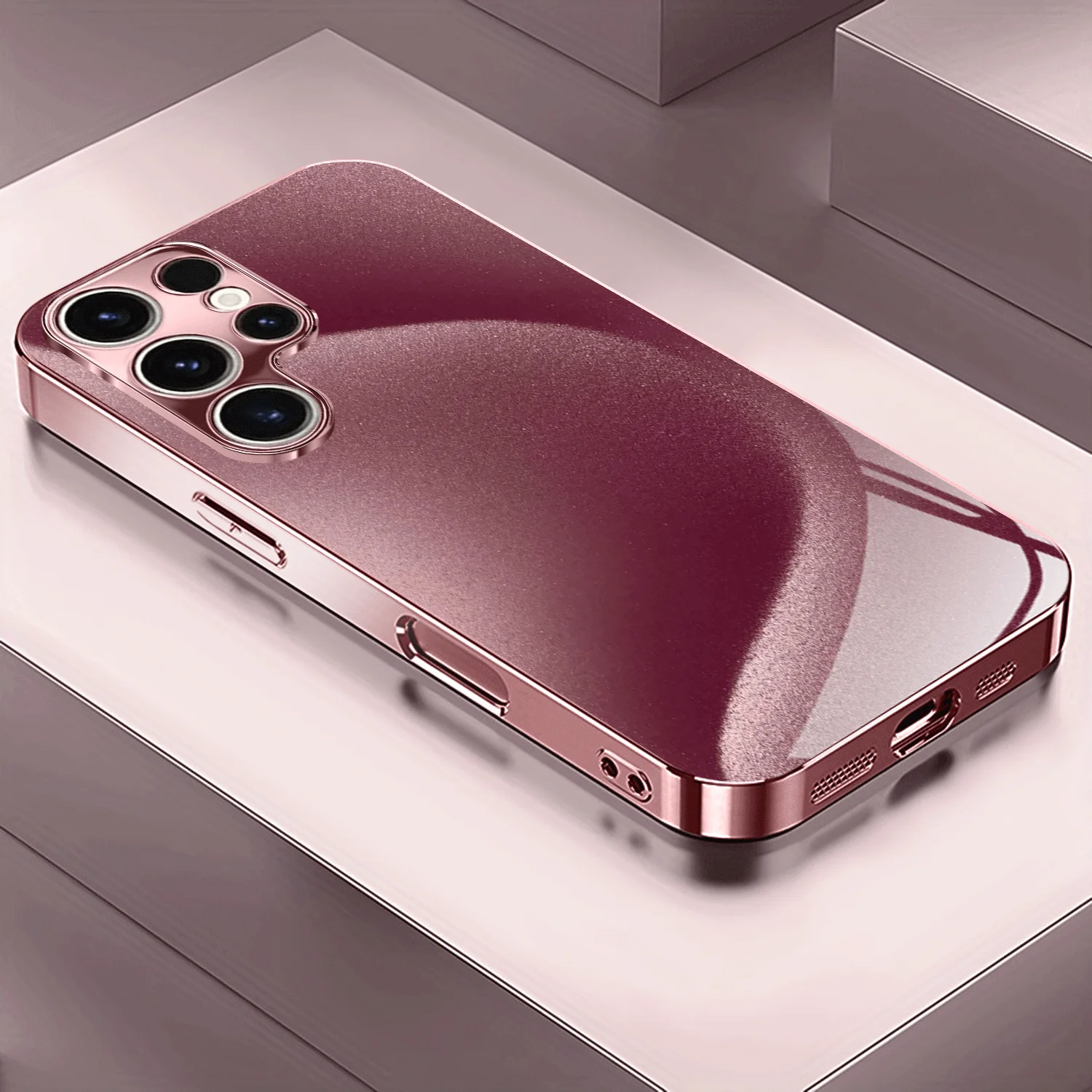 Sand powder fashion Phone Case s26 ultra case s25 ultra Glass phone case for Samsung Galaxy S26 25 24 23 22 21 FE Ultra Plus