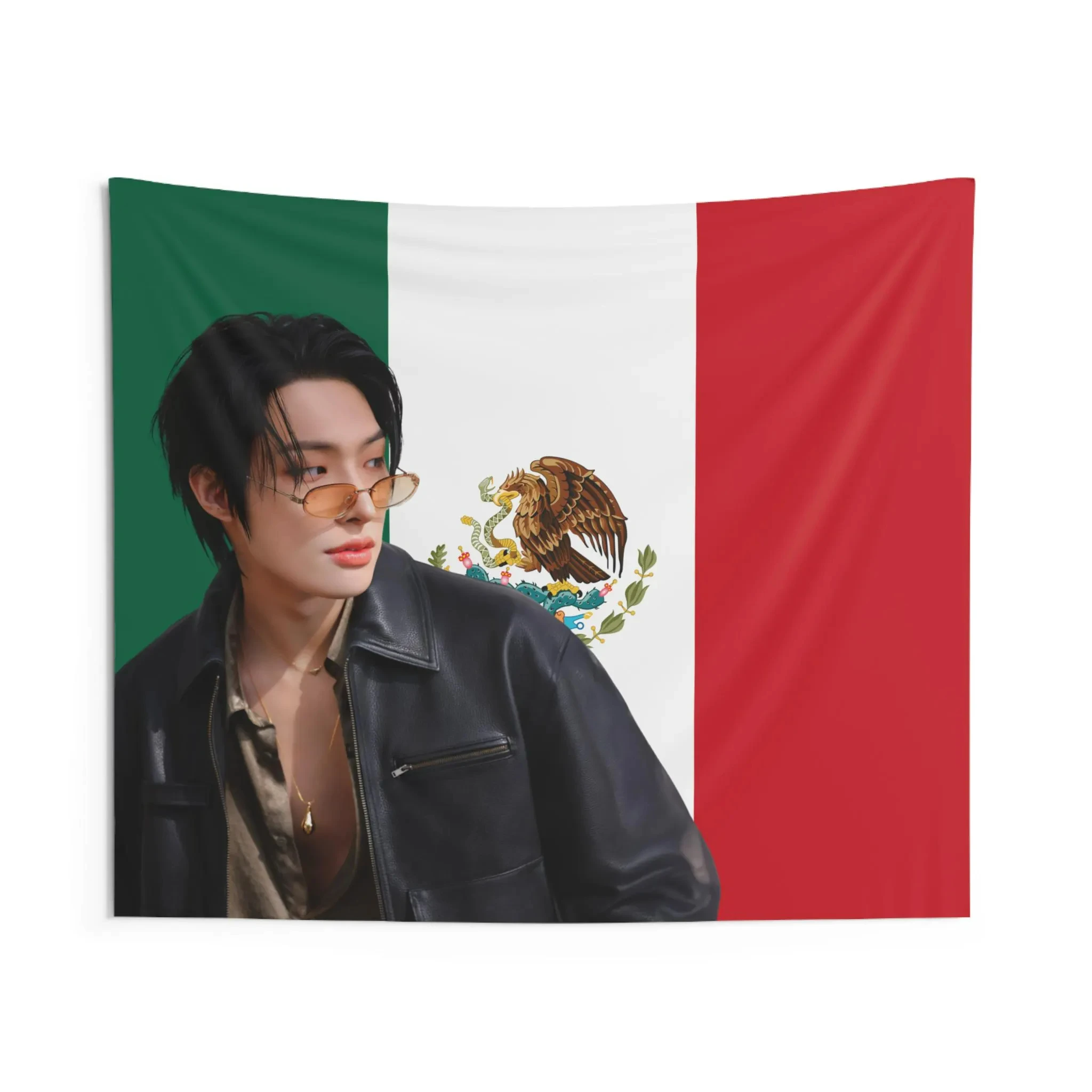 Mingi وجه وسيم العلم المكسيكي Ateez راية الحفل Kpop FlagGolden Hour الجزء 3 في جولة Your Fantasy Ateez 2025 العالمية