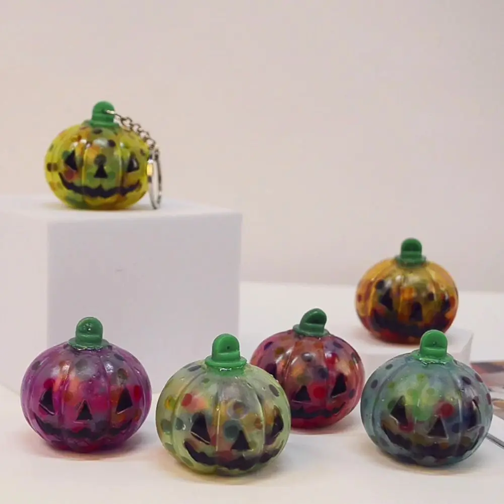Soft Pumpkin Shaped Stress Ball Slow Rebound Random Color Halloween Shiny Fidget Colorful Squidgy Pumpkin Stress Balls Sensory