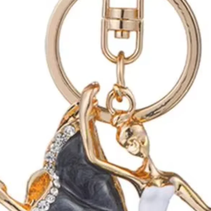 

Ballerina Keychain Sparkling Rhinestone Keyring Pendant Alloy Bag Charm for Purse Wallet Car Keys Ballet Lover Gift Idea