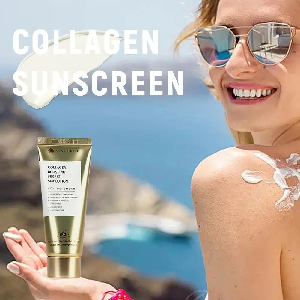 60ml Collagen Sunscreen Deeply Nourishes SPF50+ Protection Uvb Damage Brightening Quickly Absorbed Refreshing And Non-greasy