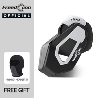 FreedConn T MAX Motorcycle Intercom Bluetooth Headset Helmet 6 Riders intercommunicator Waterproof FM Music Share Earphone BT 5.