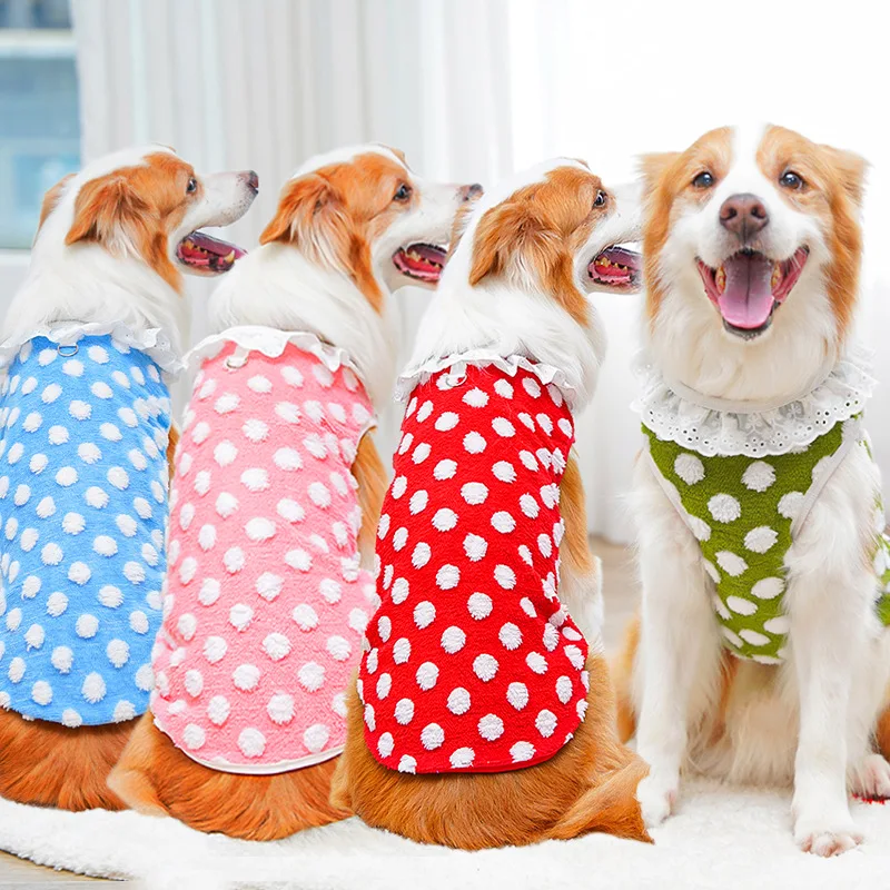 

XS-8XL Medium Large Dog Vest Warm Winter Clothes Big Dog Costume Golden Retriever Fleece Breathable Pet Coat Clothing Overalls