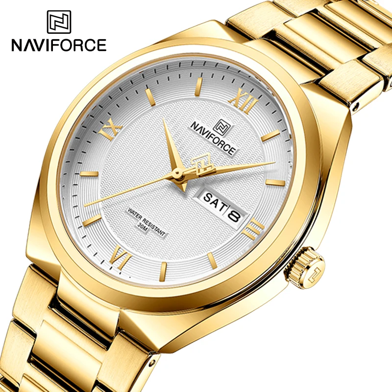 

NAVIFORCE Original Luxury Man's Calendar Quartz Wristwatches High Quality Steel Band Waterproof Men Fashion Watches Montre Homme