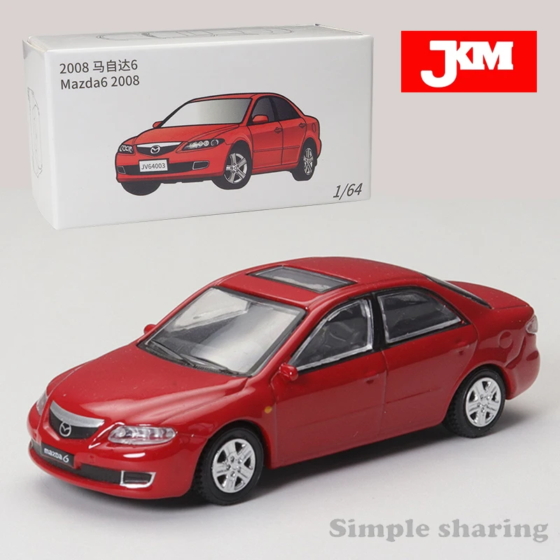 JKM 1/64 Mazda 6 2008 Alloy Car Diecast Model Shock Absorption Model Toy Car Friends Gifts Collect Ornaments