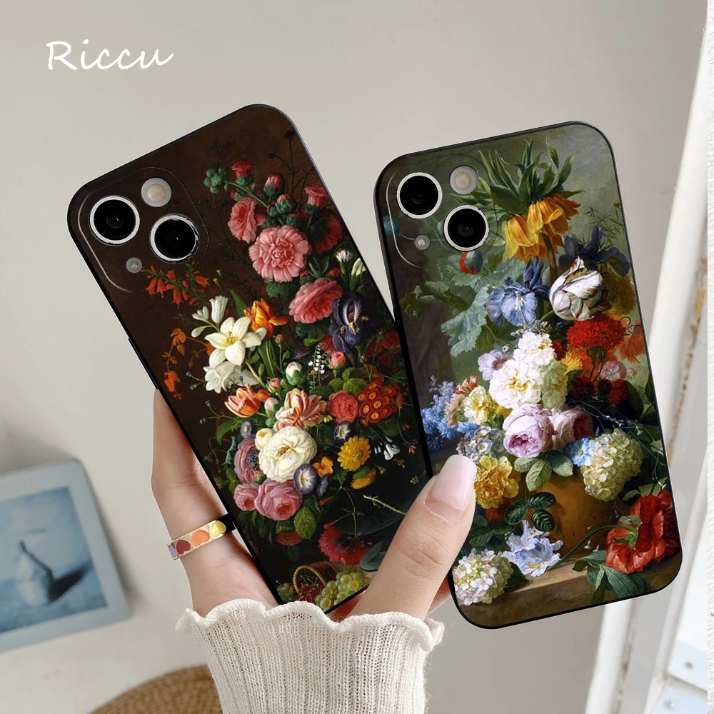 FOR IPhone 14 Classy Antique Floral Still Life Fine Soft Case for Iphone 14 11 12 Pro 8 7 Plus X 13 Pro MAX SE2020 XR XS Covers