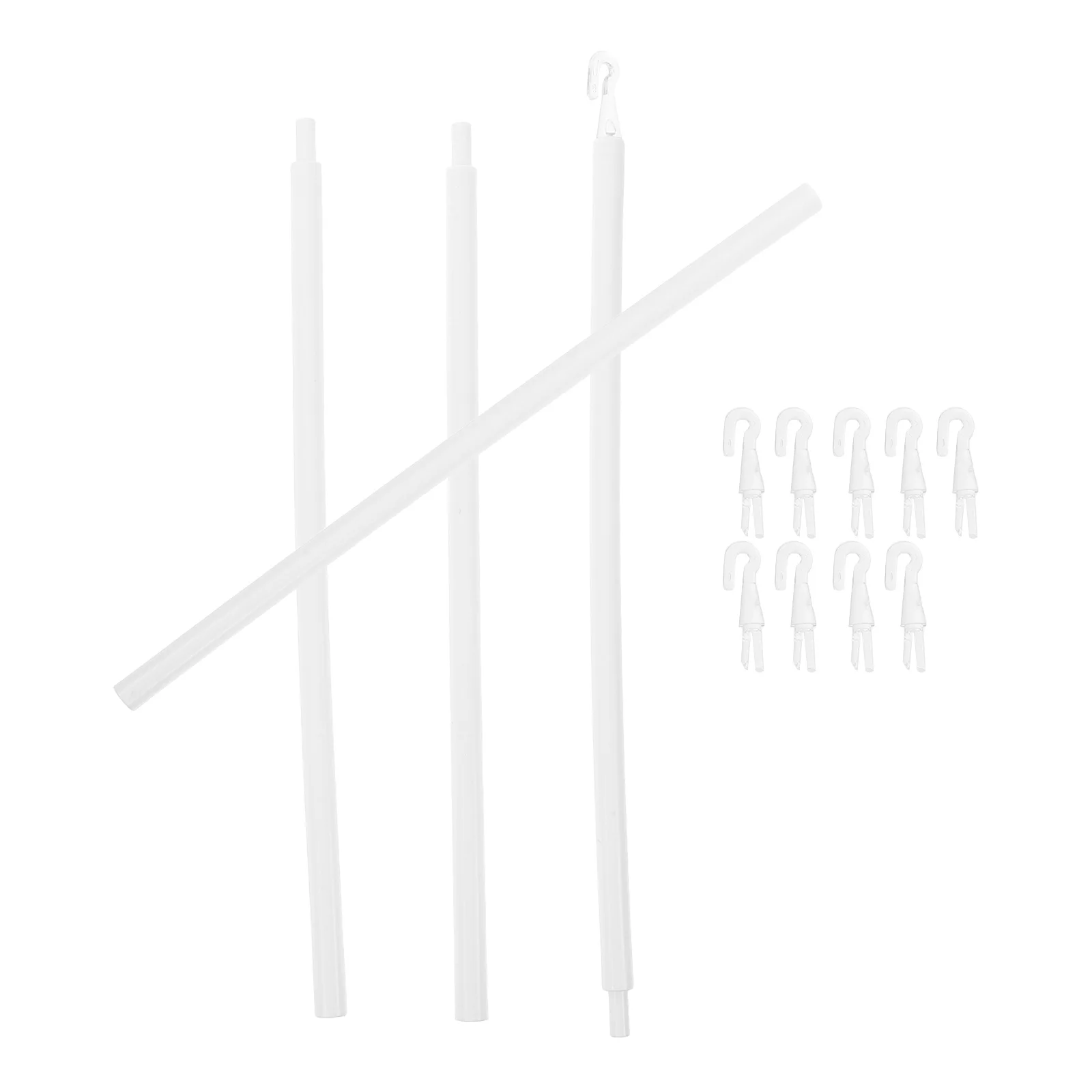 

4pcs Plastic Curtain Pull Wand Versatile Blinds Rod Long Replacement Easy Clean For Vertical Blinds Window Home Office Use