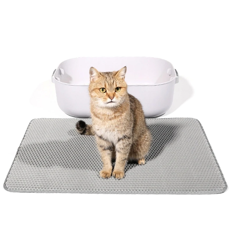 Cats Litter Trapping Mat Plastic Hollowed Double Layer Sifting Various Size Sifting Hollowed Mat for Cleaner Floor