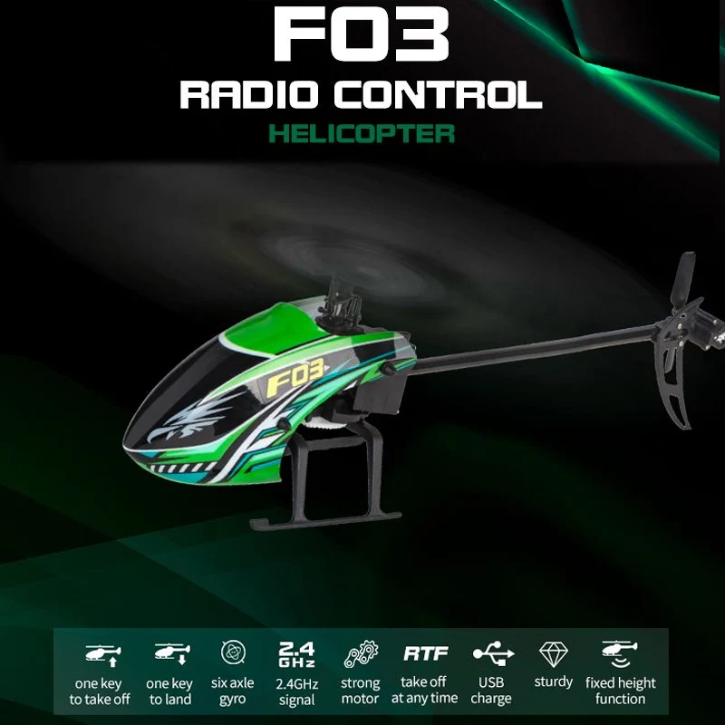 Parkten F03 Helicopter  4CH 6G Gyro Flybarless RC Helicopter RTF  V911s Aircraft Fixed Height Function One Key To Take Off/Land