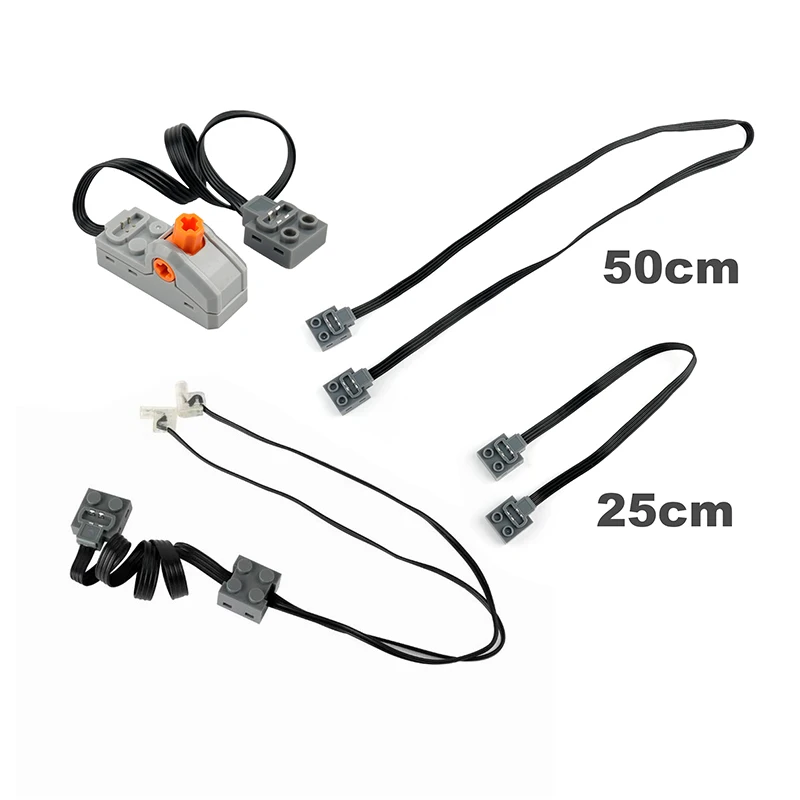 Cavo di prolunga MOC 25 cm/50 cm per servomotore con funzione di alimentazione e ricevitore IR con mattoni da costruzione tecnici 8871/8886/8293