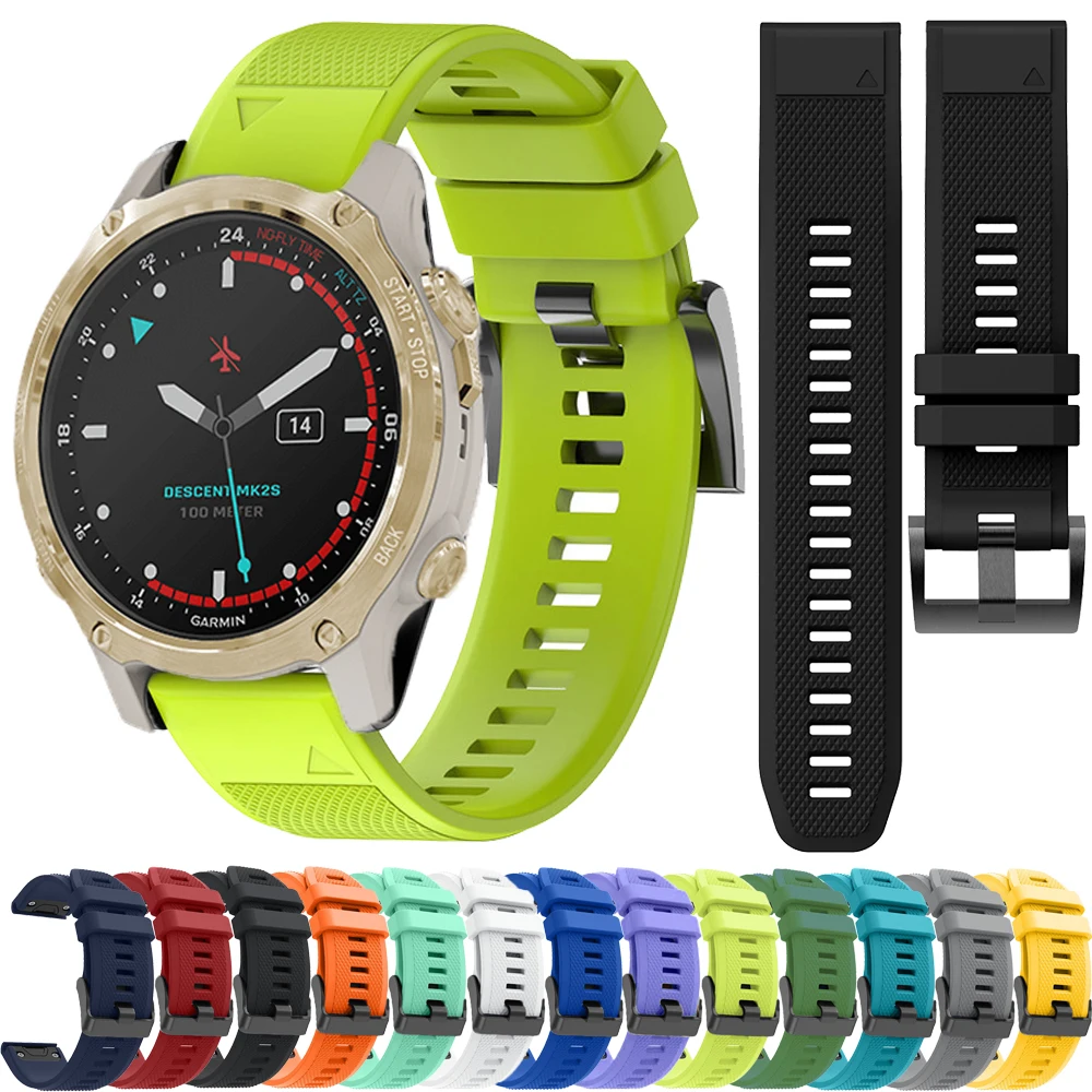 

Ремешок силиконовый для смарт-часов, быстросъемный браслет для Garmin Fenix 5S Plus 6S 7S EpixPro B22 Mk3i 43 мм, 20 22 мм