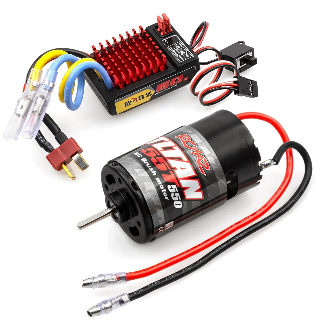 RC Brushed Power Combo 550 Motor 60/320A ESC BEC 6V/2A for 1/10 RC Crawler Car Trx4 Trx6 Axial SCX10 II III Redcat Gen7 Gen8
