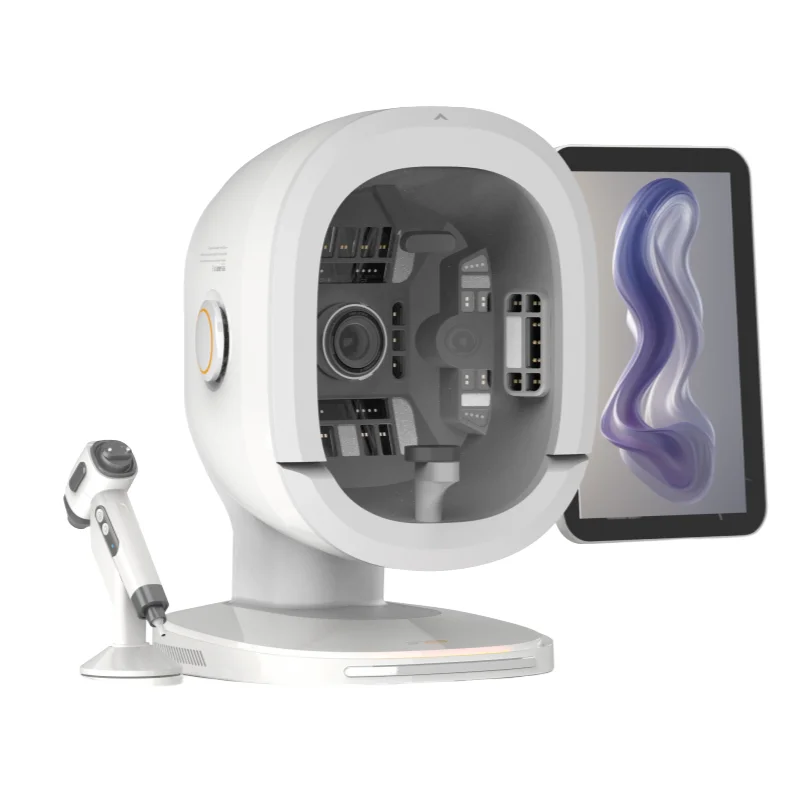 AI Skin Analyzer 8 Spectrum 3D Facial Imaging Scanner 270° Coverage 30+ Skin Analysis Metrics Moisture Wrinkle Pores Detector Fo