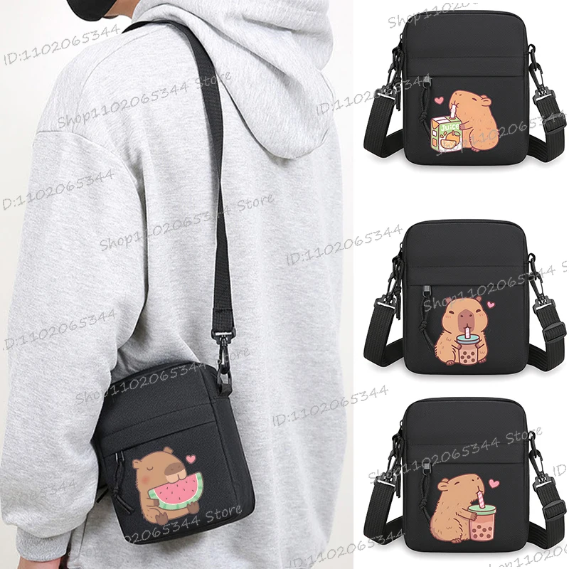 

Fashionable Versatile Small Crossbody Bag Cartoon Capybara Series Mobile Phone Bag Women Men Funny Capybara Mini Shoulder Bag