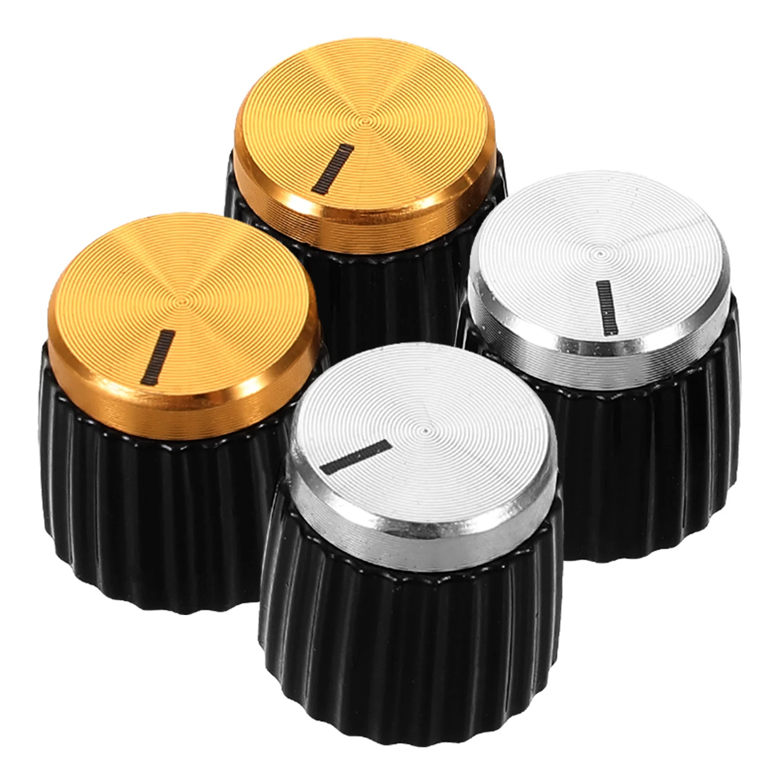 

4Pcs Rotary Knob for Audio Volume Control Precision Potentiometer Cap for Electric Guitar Bass Amp Mixer Adjustable Fit