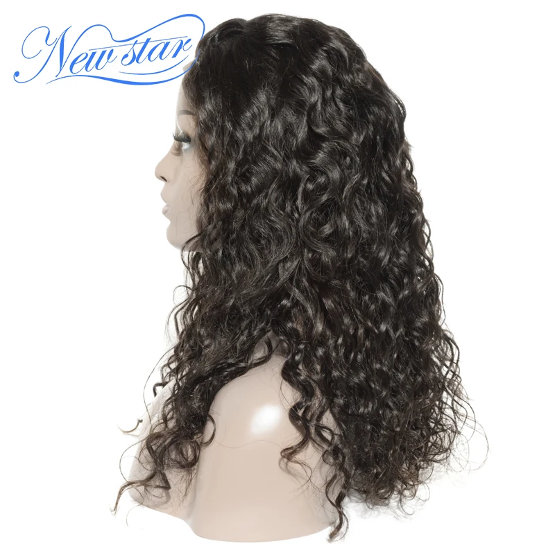 Perruque Lace Closure Wig sans colle brésilienne – Star, cheveux naturels vierges, Deep Wave, 4x4, densité 150%, pour femmes africaines, nouvelle