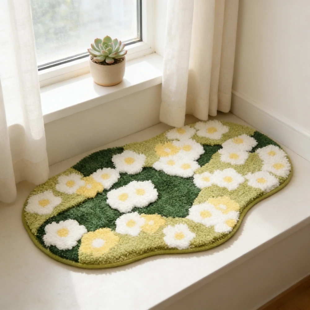 Little Freshness Irregular Moss Shape Plush Rug 3D Stereo Soft Mat for Kids Bedroom Living Room Decoration Home Carpet Floor Mat